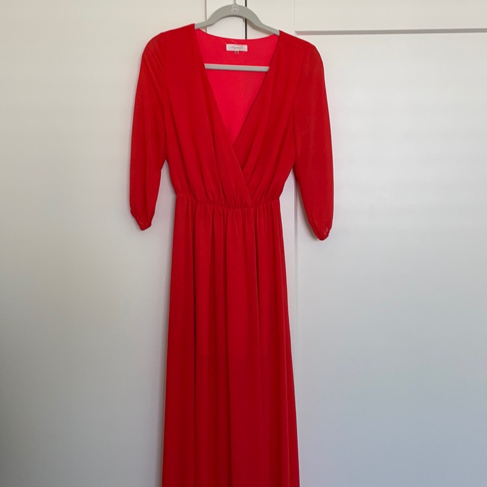 Bright long sleeve maxi dress size small